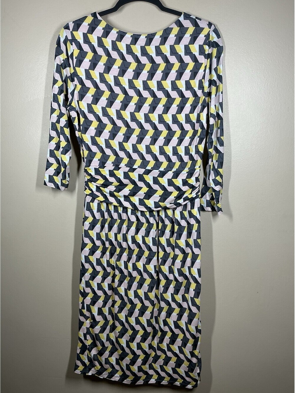 Boden Dress Woman Size 10 Pink, Black, Yellow, Geometric, Soft Modern Mommy - Picture 6 of 8